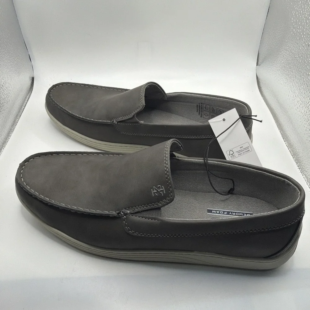 Izod Mens Seapoint Gray Sneaker Slip On Boat Beach Shoe Memory Foam. New Size 10